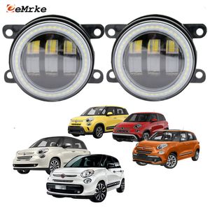 Eemrke LED Fog Lights Assembly 30W / 40W pour FIAT 500L 330/351/352 2012-2022 avec lentilles claires + ange Eyes Drl Daytime Film Lights 12V PTF ACCESSOIRES DE VOITURE