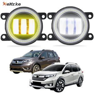 Eemrke LED Fog Lights Assembly 30W / 40W pour Honda BR-V BG1 / 2 2017 2018 2018 2019 2020 2021 AVEC CELLET LES EYES ANGLES DRL CAR Daytime Light 12v Fog Lampe de brouillard