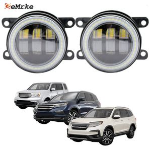 Eemrke LED Fog Lights Assembly 30W / 40W pour Honda Pilot III III MK2 / 3 2012-2021 avec lentille à ligne coupée claire Eyes Angel Drl Car Ptf Daytime Light 12v Fog Lampe de brouillard