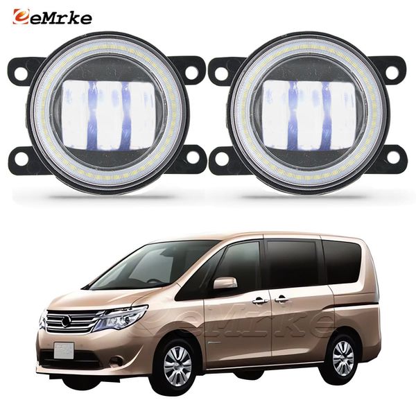 EEMRKE Ensemble de phares antibrouillard LED 30 W/40 W pour Nissan Serena C26 pour Suzuki Landy 2014 avec lentille transparente Angel Eyes DRL Feux de jour de voiture 12 V