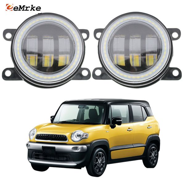 EEMRKE Ensemble de phares antibrouillard LED 30 W/40 W pour Suzuki XBee MB71S / MN71S 2017-2023 avec lentille transparente Angel Eyes DRL Feux de jour 12 V PTF Accessoires de voiture