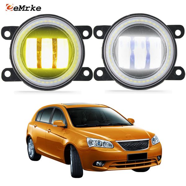 EEMRKE Conjunto de luces antiniebla LED 30W/40W para Geely EC7-RV EC715 RV Hatchback 5D 2009-2013 con lente transparente Angel Eyes DRL luces de circulación diurna 12V PTF accesorios de coche