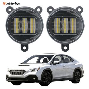 EEMRKE Wit + Geel Led-verlichting voor Subaru WRX 2022 2023 2024 Auto Mistlamp Montage PTF Mist Rijlicht Rijlicht DRL met Lens (40 W/paar)