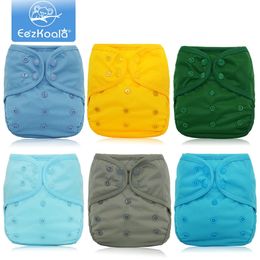 EezKoala 6 pièces/ensemble housse de couche en tissu taille unique écologique couche-culotte de poche réglable pour bébé 0-2 ans bébé garçons filles lavable 240307