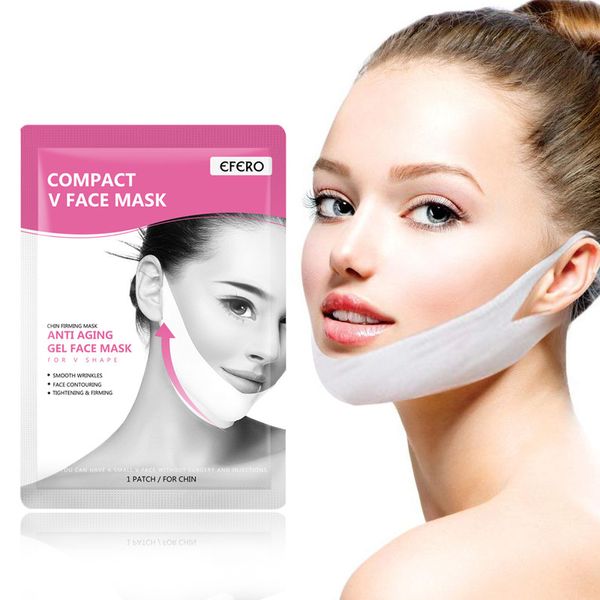 EFERO femmes soulever V visage menton masque levage joue crème lisse visage cou Peel-off masques pansement soins de la peau