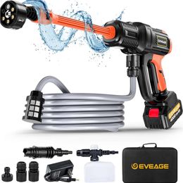 Effage S400 Pistolet de lave-glace de puissance sans fil - Nettoyer électrique portable et rechargeable avec buse réglable - Max 1000PSI 2,5GPMH