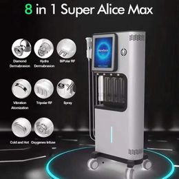 Effectif 8 dans 1 hydratation Alice Super Bubble Water Spa Face Skin Soins Acné Traitement des rides Élimination du salon Microdermabrasion Skin Rethoenation Beauty Machine