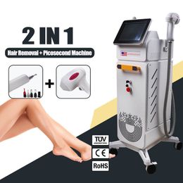 Effet efficace Diode Laser 810 Épilation par points de glace 2 en 1 Laser picoseconde Détatouage Spot Taupe Éclaircissement Dispositif de resurfaçage de la peau