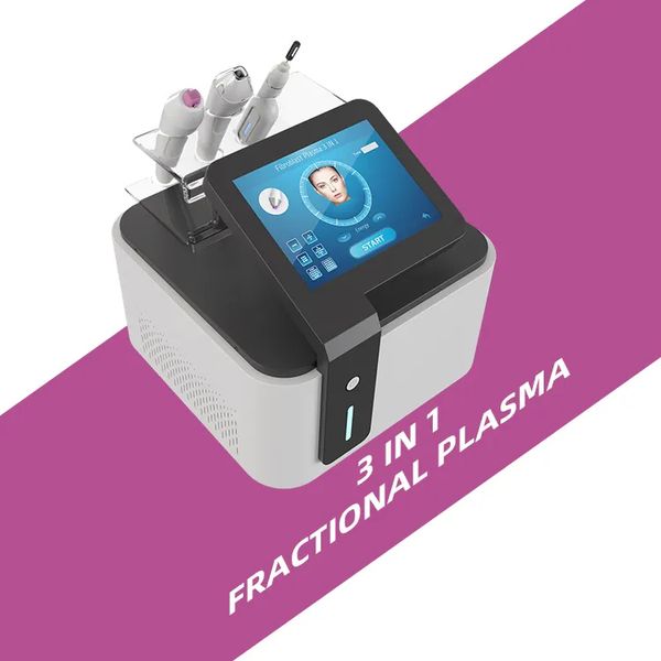 Dissolvant efficace d'étiquettes de peau, raffermissement de la peau, douche plasma, élimination des cicatrices d'acné, machine de beauté plasma RF fractionnée 3 en 1, équipement de clinique de salon