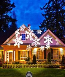 Effets extérieurs Noël en mouvement de neige de neige projecteur stade Spotlight Snowflake Landscape Garden Lawn Light DJ Disco2840818