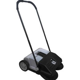Efficiënte walk -brehind Outdoor Hand Push Sweeper - 6,5 gallon capaciteit - 22 "vegen breedte - veegt tot 25500 ft ﾲ / uur - grijs