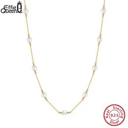 Effie Queen 14K Collier de tour de cou de perles baroques naturel plaqué Gold 14K pour femmes 925 Colliers en argent sterling bijoux faits à la main GPN19 240422