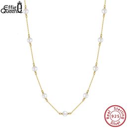 Effie Queen 14K Gold Barroque Barroque Pearl Cabecillo para mujeres 925 Collares de plata esterlina Joyas hechas a mano GPN19 240412