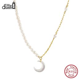 Effie Queen Exquis 925 Collier de chaînes de perles en argent sterling pour femmes bijoux de fête des femmes