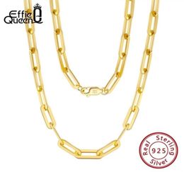 Effie Queen Italian Paperclip Chain Link Collier 925 STERLING Silver 14K Gold 16quot 18quot 22quot pouces Colliers pour WOM9203141