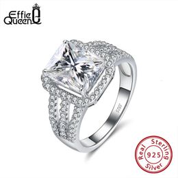 Effie Queen Real 925 Sterling Silver Wedding Rings For Women Aaaa Shiny Cubic Zirconia Luxury verlovingsringfeestje Sieraden 240424