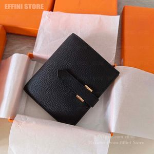 EFFINI Cartera para mujer y hombre Cartera de diseñador de lujo Monederos cortos de moda para mujer Titular de la tarjeta de crédito de cuero real suave con cremallera Monedero Carteras Titular de la tarjeta Hombre