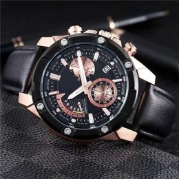 EFR-559 Casual quartz herenhorloge met kalender DZ7333 33 Alle handen kunnen werken van hoge kwaliteit waterdicht en schokbestendig wereldtijd 259R