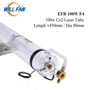 Will Ventilator 100W EFR F4 CO2 Laserbuis Lengte 1450 mm Diameter 80mm voor CNC Laser Gravure Cutter Machine