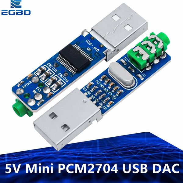 EGBO 5V Mini PCM2704 USB DAC HIFI USB Tarjeta de sonido USB Módulo de tablero DAC DAC DAC para Arduino Raspberry Pi 16 bits