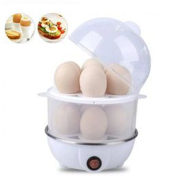 Eierkoker met auto -uit Rapid Egg Boiler Electric 14 Ei -capaciteit Hardgekookte eierkoker Microgolf Wit wit