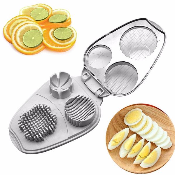 Coupe-œufs 3 en 1, coupe-œufs pour légumes et fruits, manuel, outils de découpe à domicile, trancheur d'œufs d'avocat en acier inoxydable, outil de cuisine