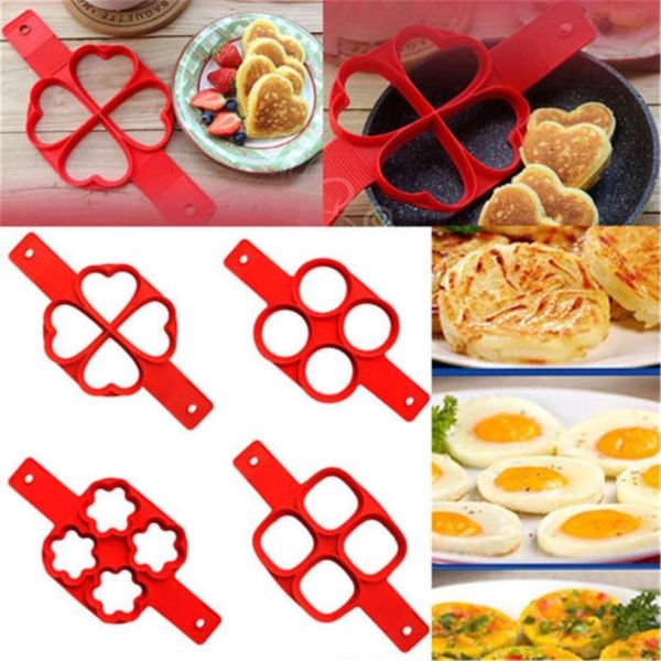 Oeuf Crêpes Anneau Antiadhésif Pancake Maker Moule Silicone Oeufs Cuiseur Frit Oeuf Shaper Omelette Moules pour Cuisine Cuisson Accessoires