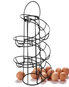 Eierrek spiraalvormige opslag skelter luxe spiraalvormige dispenser rack mand opslagruimte multifunctioneel blackwhite288483