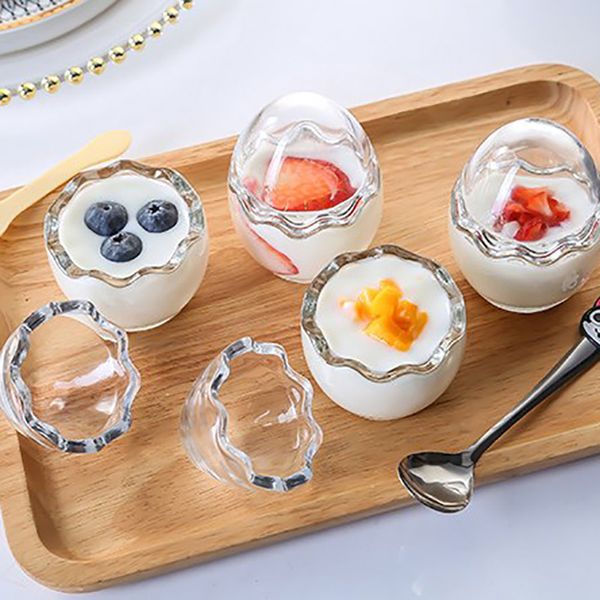 Coquille d'oeuf pudding tasse plomb en verre gratuit glacée mousse palette de desserts tiramisu yogourt bouteille de lait jelly bricolage moule à pâtisserie