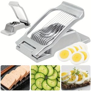 Ei Slicer Cutter Cutter Cutter Strawberry Slicer zware aluminium fruit Slijplicer Roestvrijstalen draad Multipurpose Egg Slicer Dicer 0424