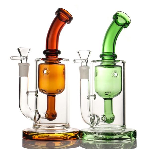 Percolateur de narguilé de style oeuf Verre Bong Narguilés pipe à eau morden droite Rose Ambre Bleu Vert coloré recycler la plate-forme pétrolière