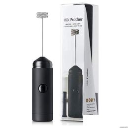 Outils à œufs Noir Outils à œufs en acier inoxydable de poche Batteur Café Mousseur à lait Laits Mousseur Mélangeur électrique Cuisine à piles aussi Dhqsx