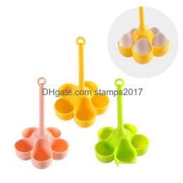 Eiergereedschap Creatief 5 Gaten Stropers Houder Sile Steamer Thuis Kookgerei Bestand tegen hoge temperaturen Water Gekookte Eieren Ware Drop Dh4Fc