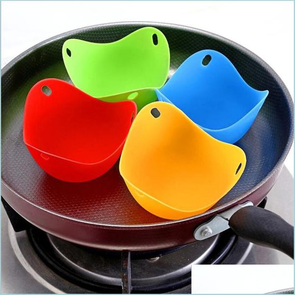 Herramientas para huevos Sile Egg Poacher Poaching Pods Pan Mod Molde Tazón Anillos Cocina Caldera Cocina Herramienta de cocina Accesorios Gadget Drop Delivery DH4QD