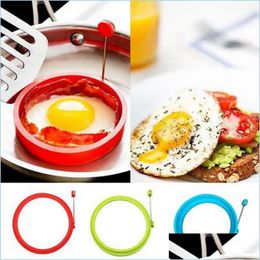 Ei gereedschap sile ronde gebakken eier pannenkoek ring omelet mod voor koken ontbijt oven keuken schimmel anti -aanbak accessoires drop levering 2 dhq9r
