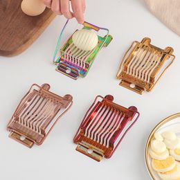 Eiergereedschap Roestvrij staal Fancy Egg Cutter Multifunctionele huishoudelijke eiersnijverdeler Handmatige eierscheider Keukengerei Gadgets 230831