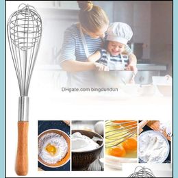 Utensili per uova Frullino manuale in acciaio inossidabile Maniglia per utensili Agitatore per crema Miscelazione Sbattere Sbattere Mescolare Cottura Pasta per pasta Via mare Rrb14 Otemc