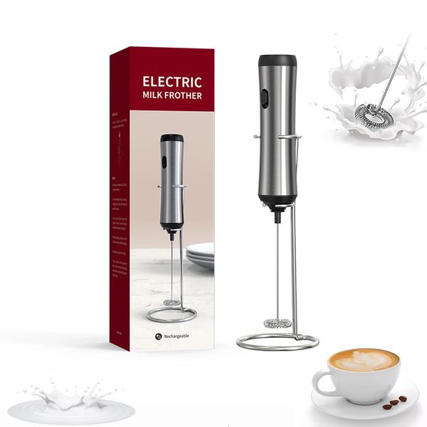 Outils à œufs Viboelos Mousseur à lait électrique USB rechargeable Mini mousseur à main Batteur à boisson Fouet pour café Cappuccino Chocolat 231026