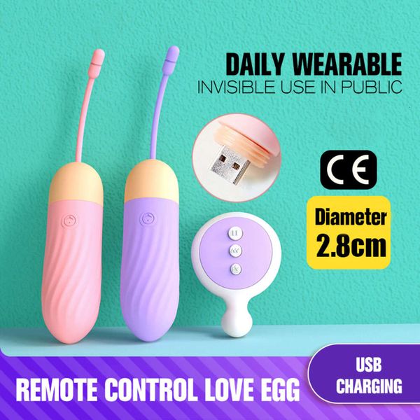 Oeufs/balles 10 modes balle invisible oeuf vibrant en silicone portable quotidien pour les femmes vagin anal stimulateur de point G vibrateur balle vaginale