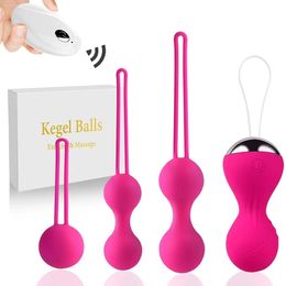 Eieren/kogels 10 Speed ​​Smart Kegel Vibro Balls Remote Trills Set Sex Toy Women Trachering Pelvic Floor Training Kit Ben Wa Muscle Trainer 230227