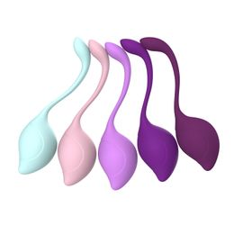 Huevos Balas 5 unids Silicona Kegel Ball Smart Vagina Trainer Ejercicio Apriete Masajeador Juguete Sexual para Mujer Amor Femenino Ben Wa 230904