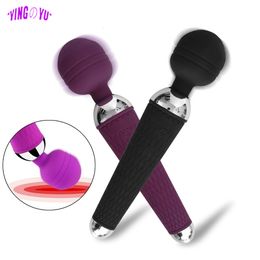 Oeufs/balles G Spot Dildo Vibromasseur pour femmes Baguette magique Étanche AV Bâton Femme Vagin Clitoris Masseur Sex Toys 18 Produits érotiques pour adultes 230413