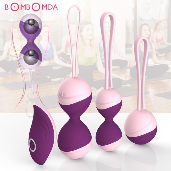 Huevos / balas Kegel Balls Vibrador Huevo vibrante Juguetes sexuales para mujer Control remoto Ejercicio apretado vaginal Ben Wa Geisha Muscle Shrink 230227