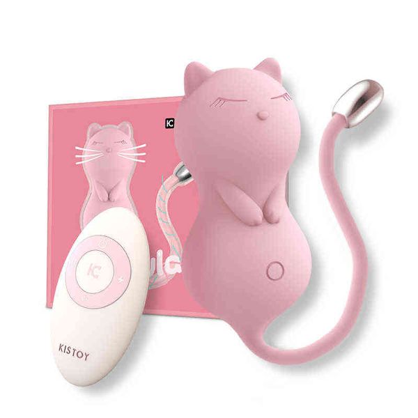 NXY oeufs Kistoy petit chat sautant pour les femmes Koro Ball amour 10 fréquence vibrateur Silicone souple télécommande étanche 1124