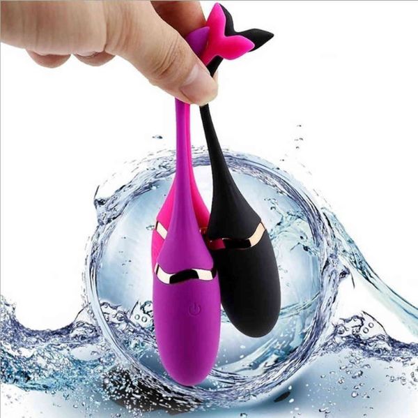 Huevos Carga USB Inalámbrico RC Pequeña Ballena Salto Huevo Pareja Productos para Adultos Vibradores Eróticos Bolas de Vagina Juguetes Sexuales para Mujeres Mujer 1124