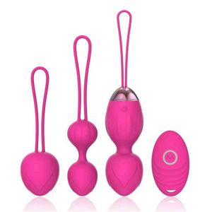 Oeufs Télécommande sans fil Oeuf vibrant Kegel Balls pour débutants Femmes Ben Wa Sets Sex Toys 1124