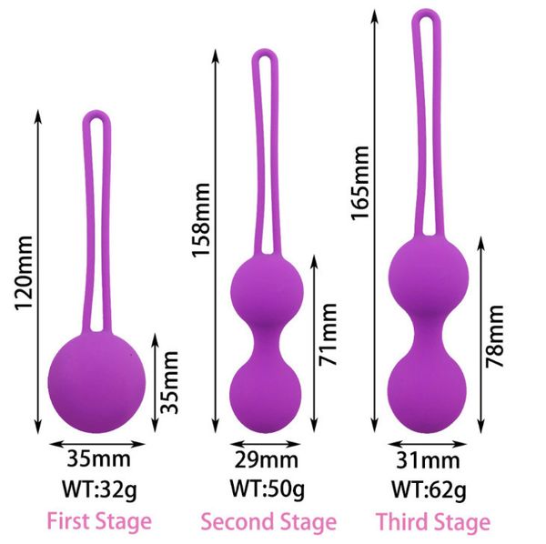 EggsBullets 3pcsSet Safe Silicone Smart Ball Kegel Ben Wa Vagin Serrer Exercice Machine Vaginal Geisha Sex Toy pour Adultes 230804