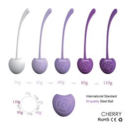 Eggsbullets 5pcSset Smart Kegel Balls Vaginal Terring Exercise Kit Cherry Bolas Chinas Ben Wa Sex Toys for Woman Shds011 230804