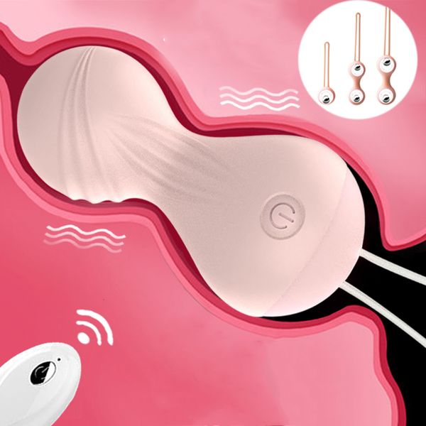 EggsBullets Silicone Oeufs Vibrants Boules Vaginales Sex Toy Pour Femmes Télécommande Sans Fil Vibrateur Kegel Vagin Serrer Exercice 230804