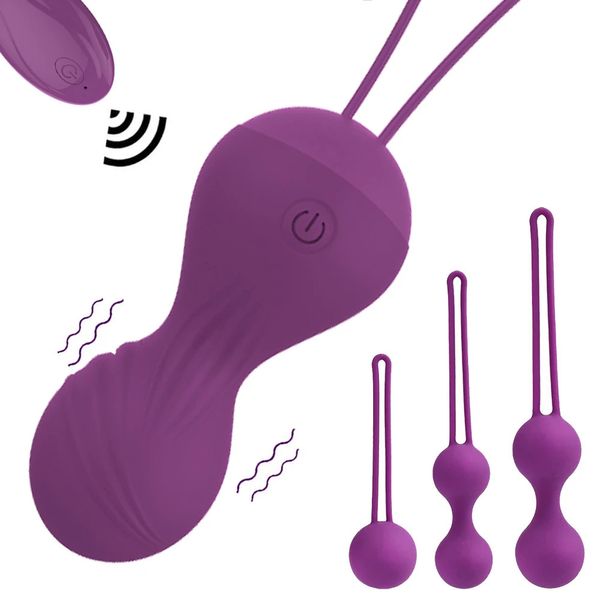 EggsBullets Vagin Balls Kegel Ball Femelle Serrer Exercice de Massage Oeuf Vibrant Télécommande Sans Fil Oeufs D'amour Sex Toy Pour Femmes 231204